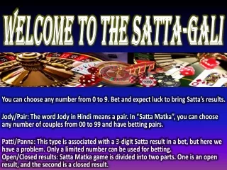welcome to the satta gali