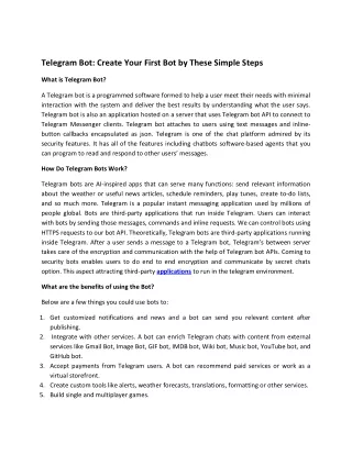 Telegram Bot: Create Your First Bot by These Simple Steps