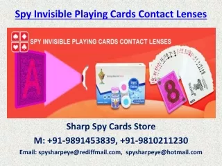 Secret Spy Invisible Playing Cards Contact Lenses