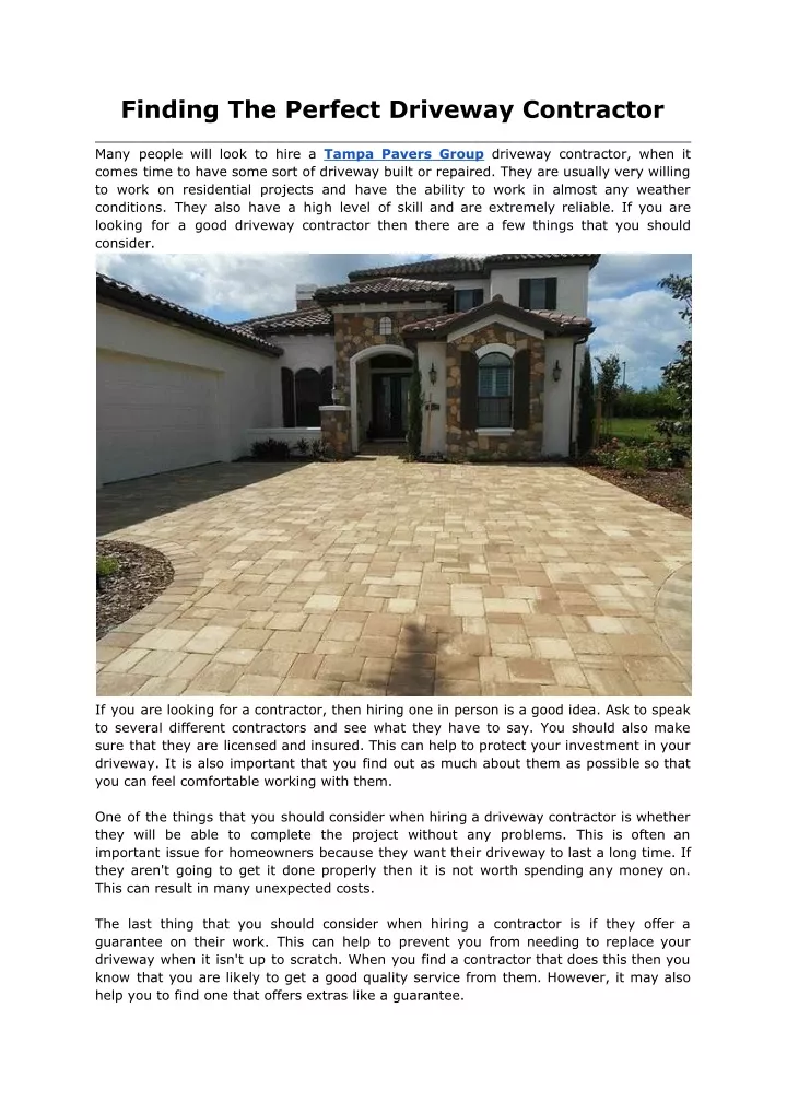 finding the perfect driveway contractor many