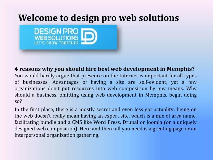 welcome to design pro web solutions