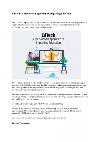 edtech a tech driven approach of imparting