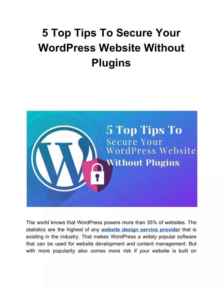 5 top tips to secure your wordpress website
