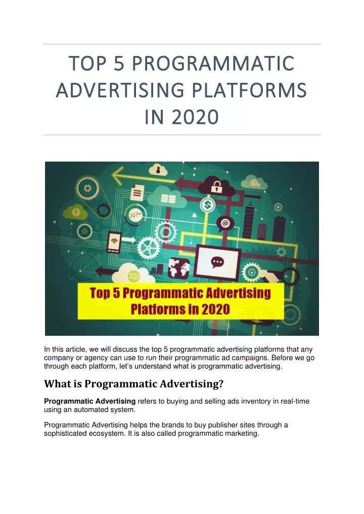 top 5 programmatic top 5 programmatic advertising