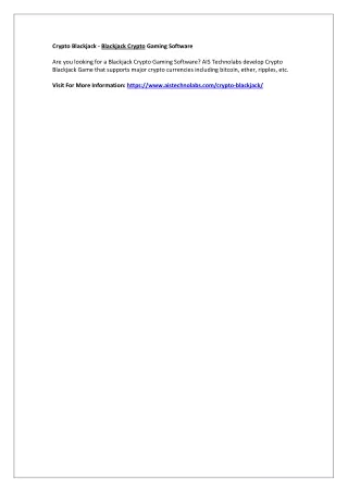 crypto blackjack blackjack crypto gaming software