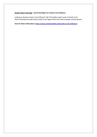 script candy crush saga game developer for candy