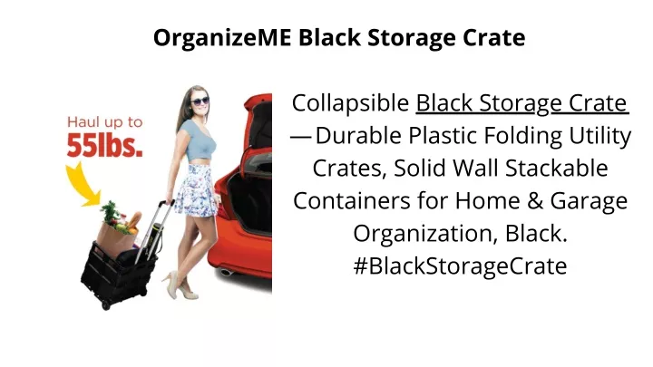 organizeme black storage crate