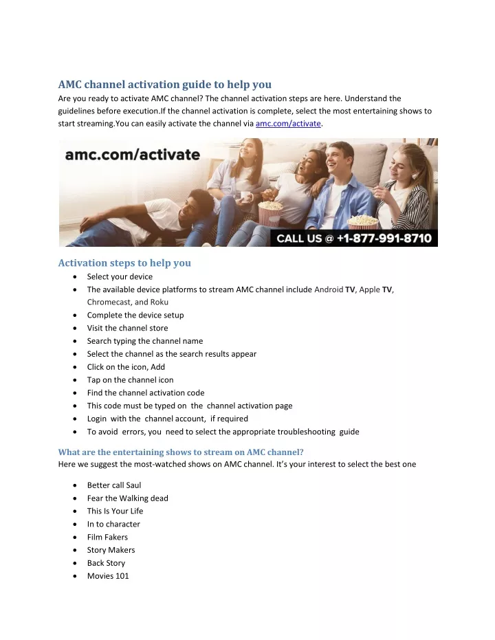 amc channel activation guide to help