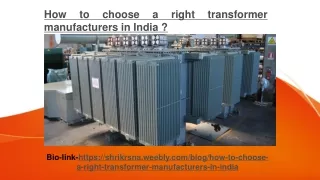 Tip to choose a right transformer manufacturers in India