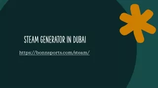 steam generator in dubai