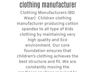 clothing manufacturer