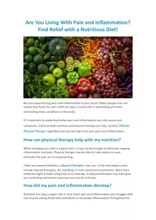 are you living with pain and inflammation find