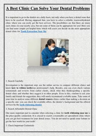 a best clinic can solve your dental problems