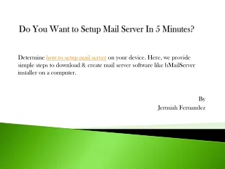 do you want to setup mail server in 5 minutes