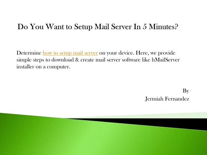 do you want to setup mail server in 5 minutes