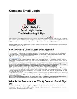 Comcast Email Login