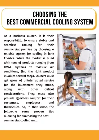 Choosing the Best Commercial Cooling System