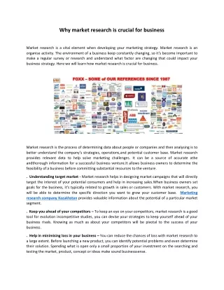 why market research is crucial for business