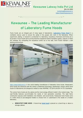 kewaunee labway india pvt ltd