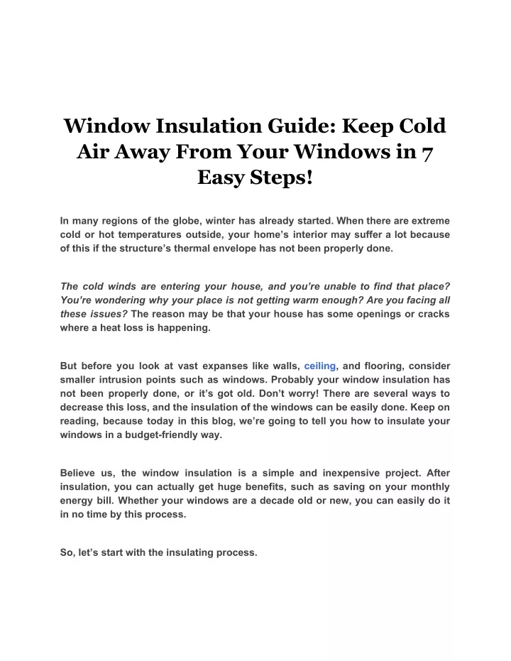 window insulation guide keep cold air away from