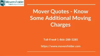 mover quotes know some additional moving charges