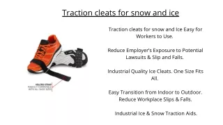 Traction cleats for snow and ice