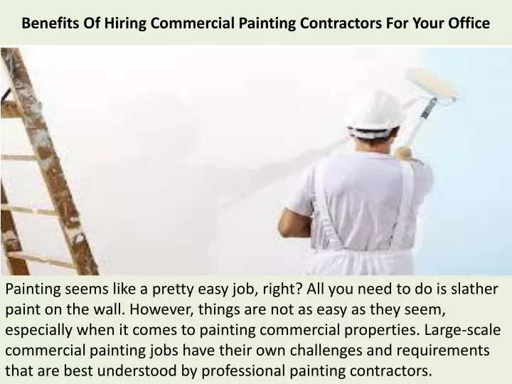 benefits of hiring commercial painting contractors for your office