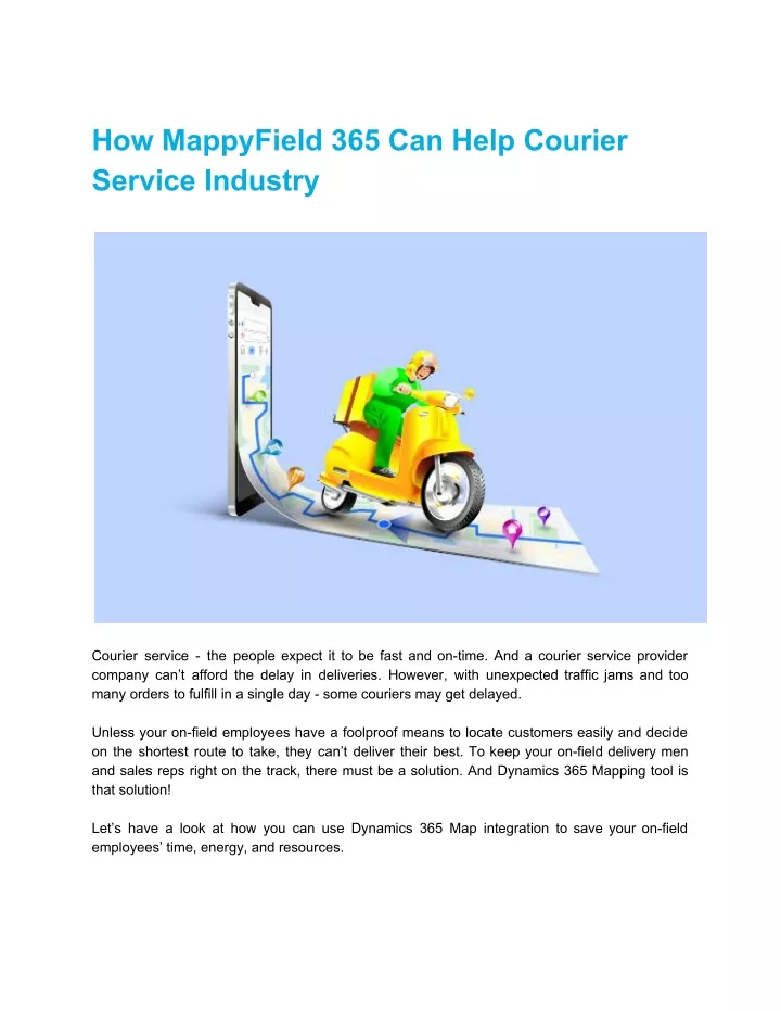 how mappyfield 365 can help courier service