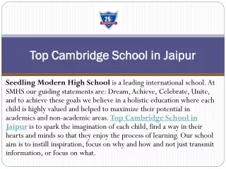 top cambridge school in jaipur