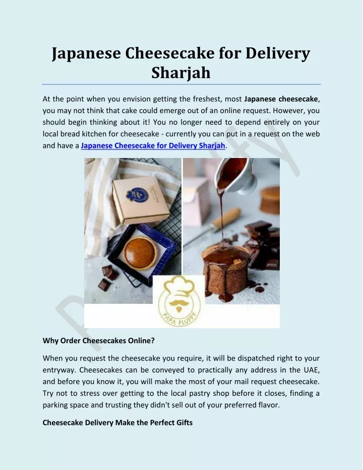 japanese cheesecake for delivery sharjah
