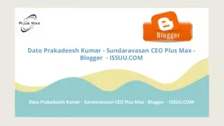 dato prakadeesh kumar sundaravasan ceo plus