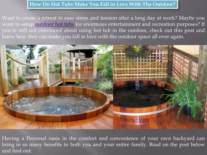 how do hot tubs make you fall in love with
