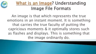 what is an image understanding image file formats