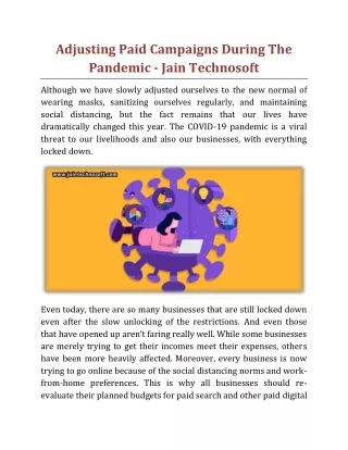adjusting paid campaigns during the pandemic jain