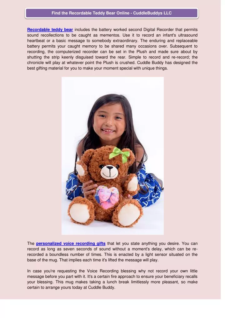 find the recordable teddy bear online