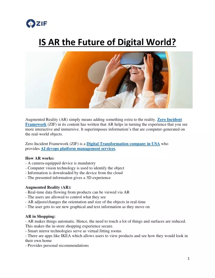 is ar the future of digital world