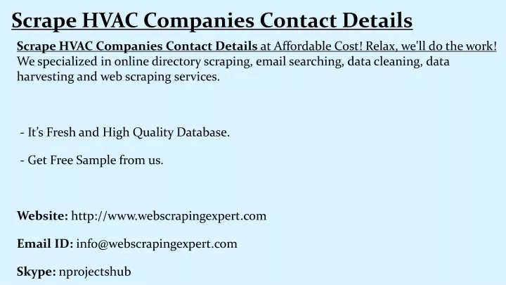 scrape hvac companies contact details