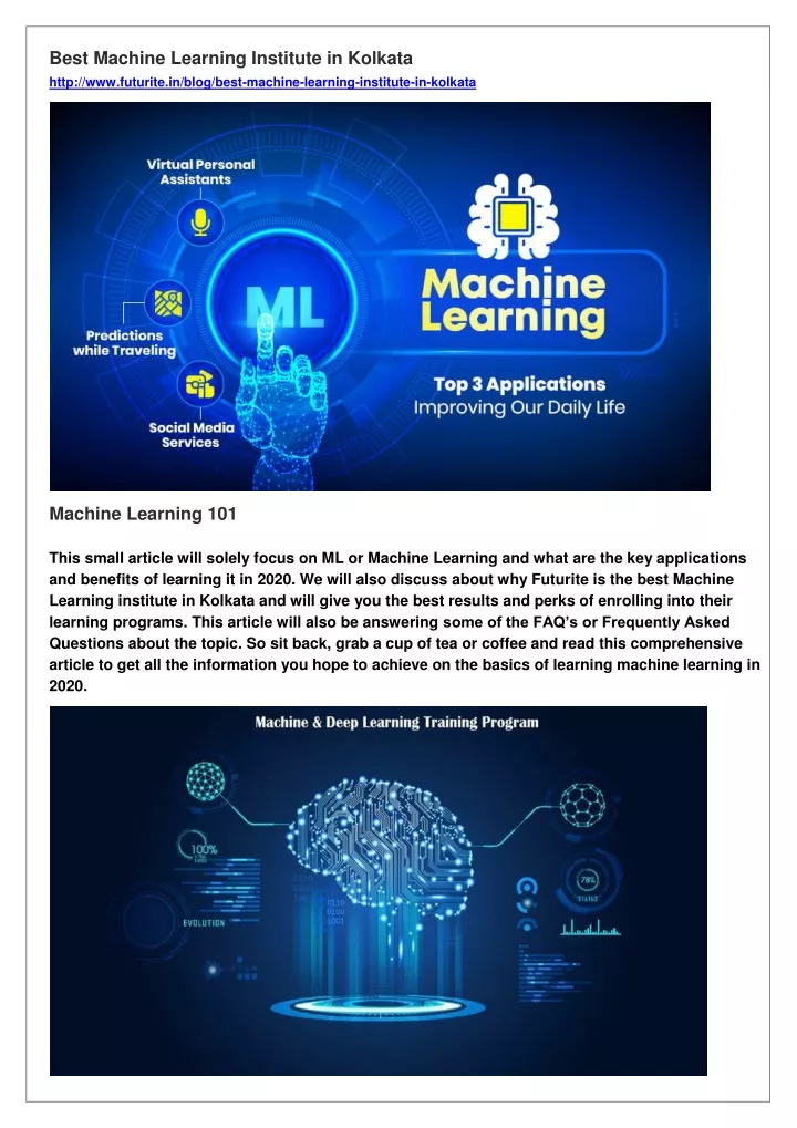 best machine learning institute in kolkata http