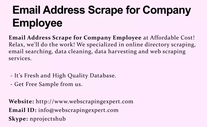 email address scrape for company employee