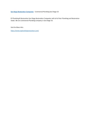 san diego restoration companies commercial