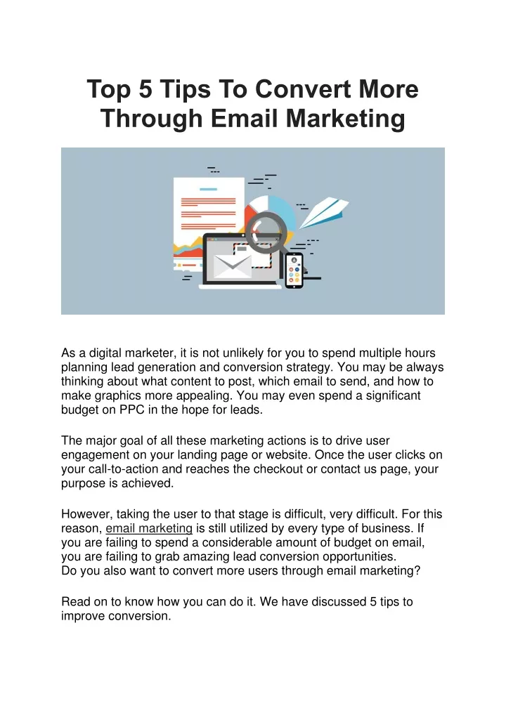 top 5 tips to convert more through email marketing