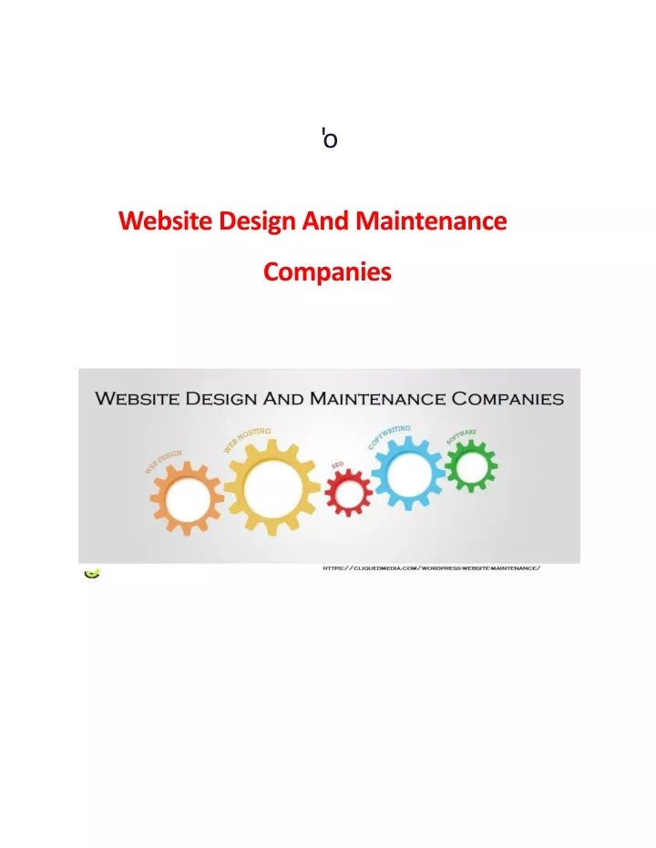 o website design and maintenance companies
