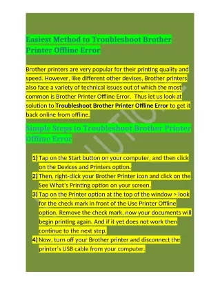 Call 1-888-295-0245 (Solved) How To Fix Troubleshoot Brother Printer Offline Error