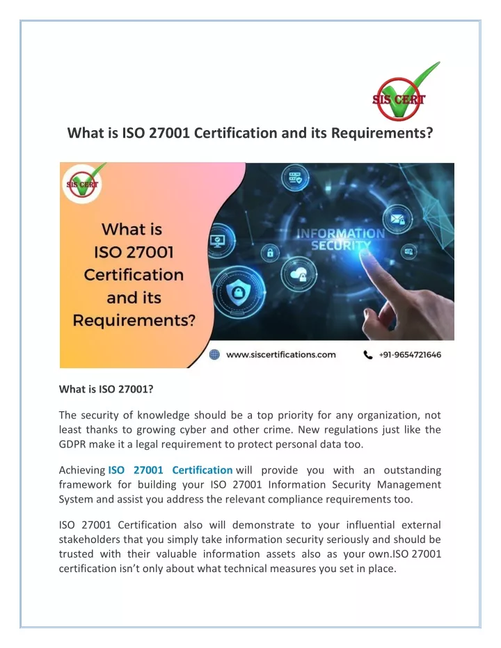 what is iso 27001 certification