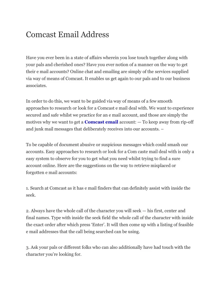 comcast email address