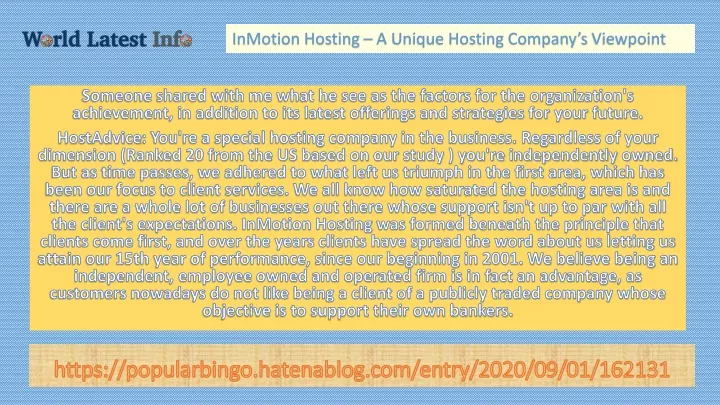 inmotion hosting a unique hosting company