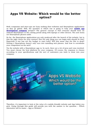 apps vs website which would be the better option