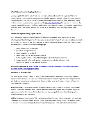 what makes a good landing page builders