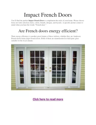 Impact French Doors