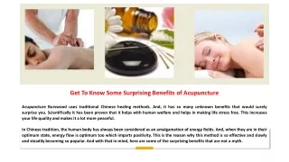 Get to know some surprising benefits of acupuncture